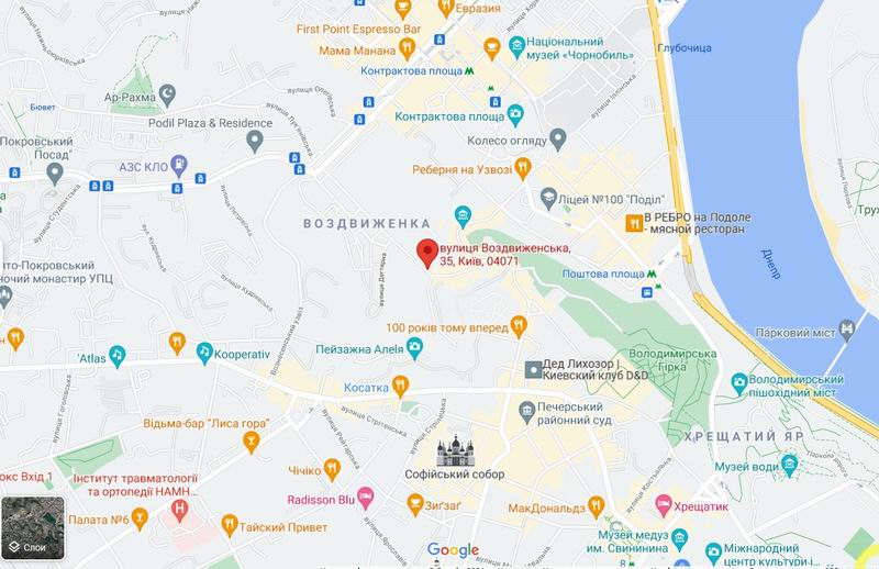 Воздвиженська 35 Гугл-карта 1