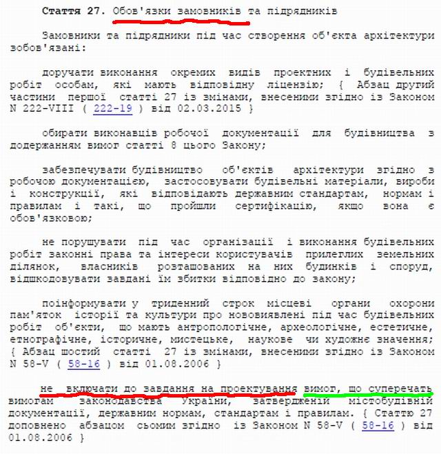 Зак про архітект діяльн, фрагм ст 27