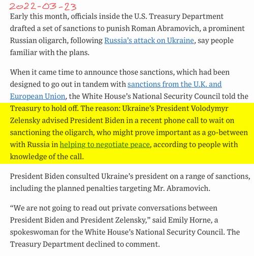 Зе попросив Байдена не вводити санкції проти Абрамовича – WSJ