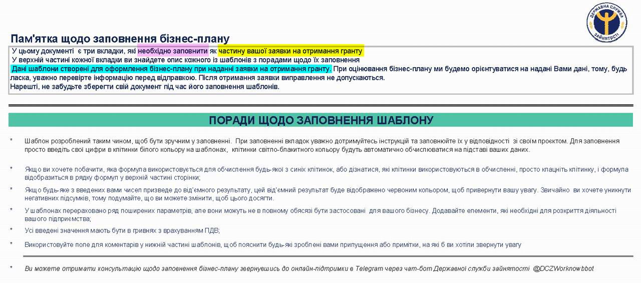 Кабмін - Бізнес-план Приклад с1