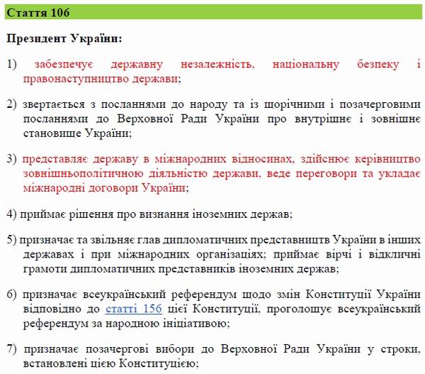 Конституція Укр (фрагм) 19с ст 106 През с1