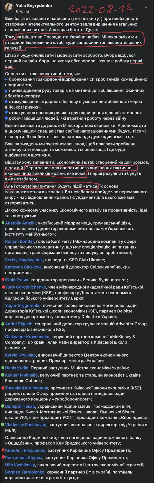 Мінек 2022-08-12 Економічний штаб