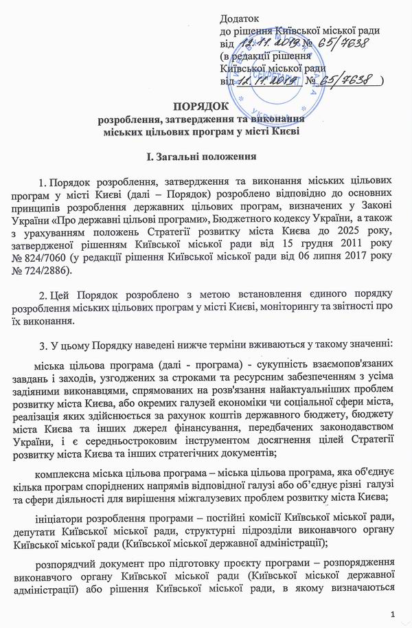 Міськрада - Порядок Міськ ціл прогр Києва 2009-2019 (Черновецький-Кличко) с1