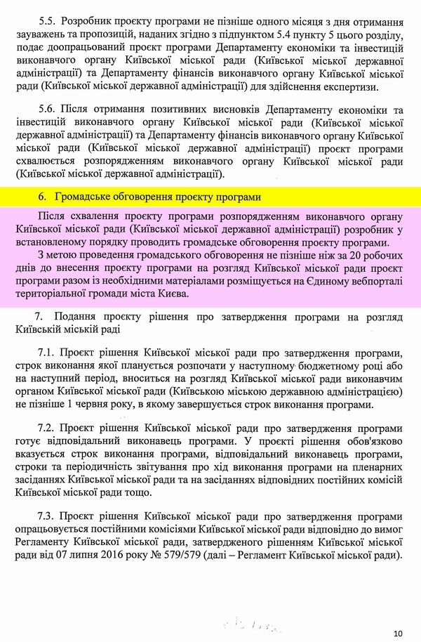 Міськрада - Порядок Міськ ціл прогр Києва 2009-2019 (Черновецький-Кличко) с10