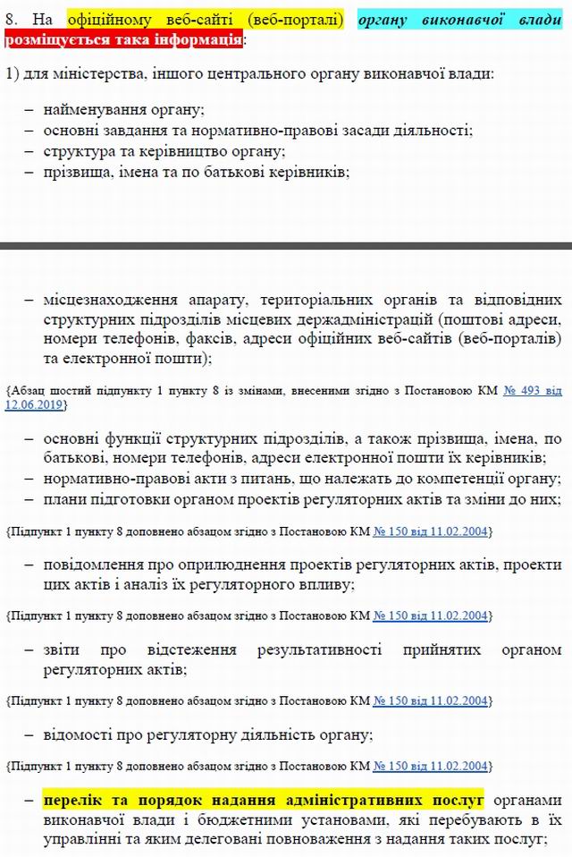 Порядок оприлюдн інфо в інеті про діяльн орг влади с1