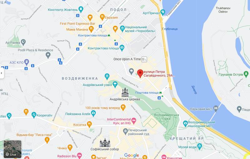 Сагайдачного Петра 29-А Гугл-карта 1
