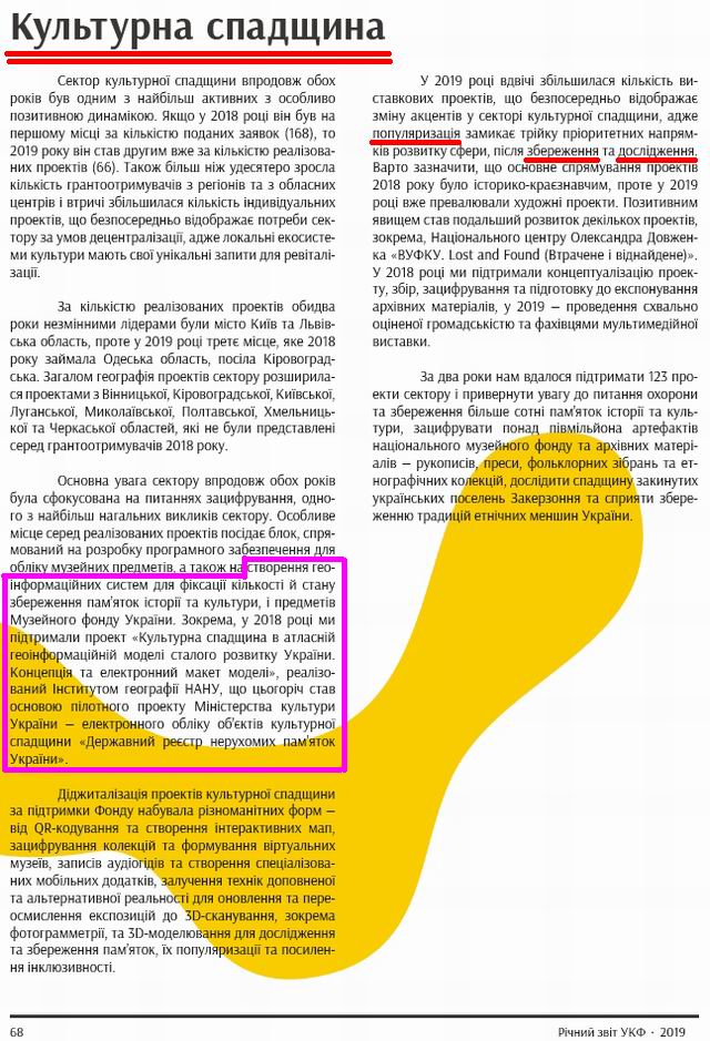 УкрКультурнФонд - Стратег 2019-21 фрагм - Культур спадщ